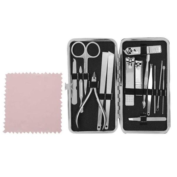 

nail art kits 15pcs stainless steel clipper eyebrow scissors pedicure knife manicure tool set extension grooming kit