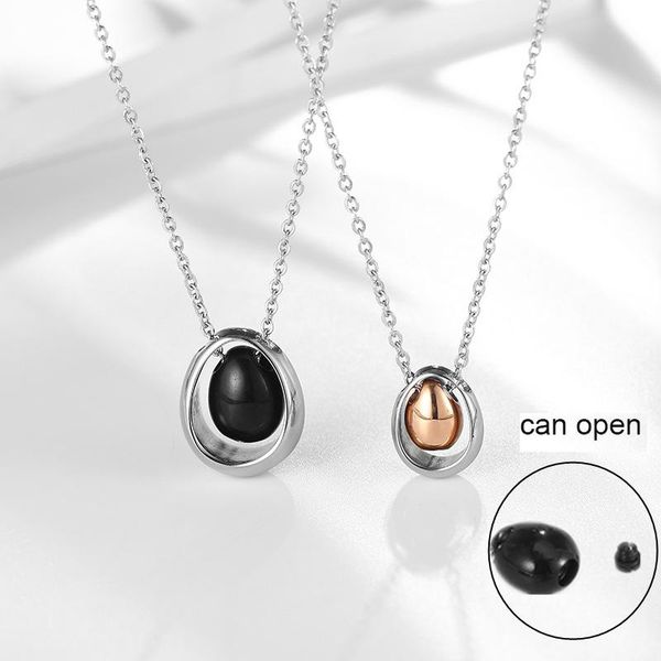 

pendant necklaces stainless steel water drop shaped cremation urn ashes necklace keepsake memorial jewelry 50cm, Silver
