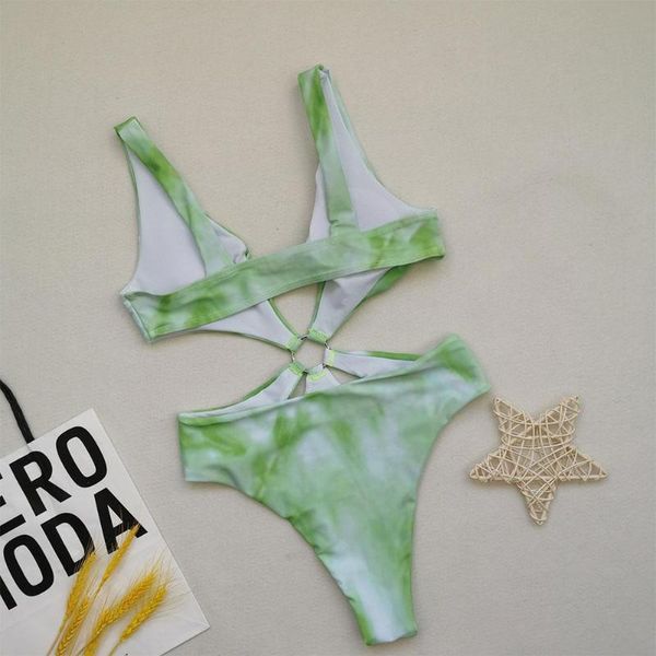 

two-piece suits backless tie-dye one-piece buckle beach so swimsuit u8o4