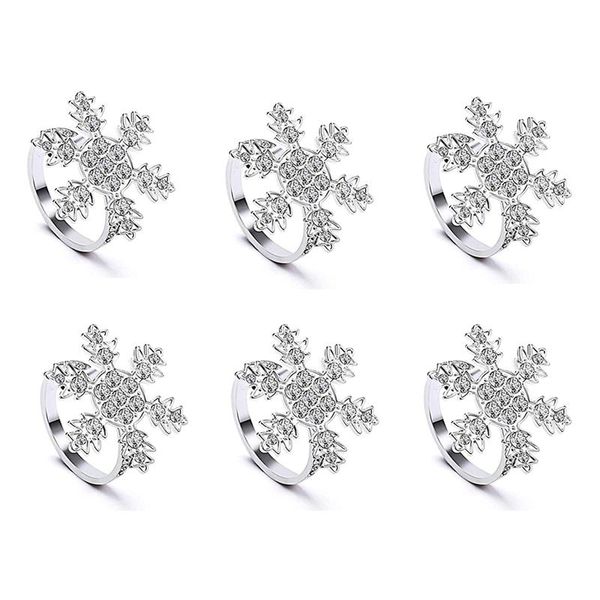 

napkin rings christmas snowflake set of 6,napkin holder,perfect table setting decor for wedding parties