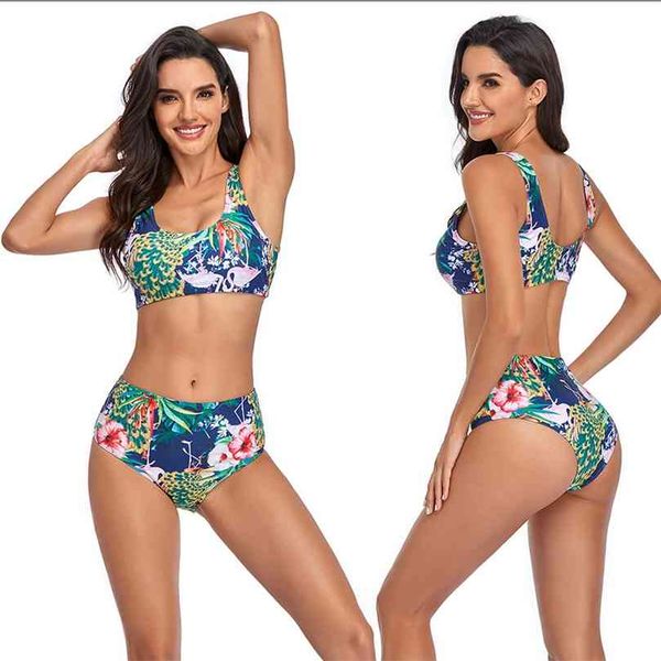 

women swimwear print bandage swimsuit backless bathing suit bodysuit beachwear swim monokini conservative swimming girl 210712, White;black