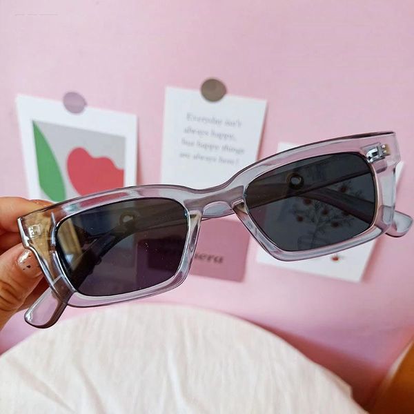 

sunglasses 2021 rectangle narrow frame mens brand designer fashion black sun glasses for women, White;black