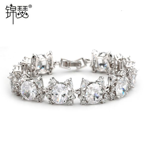 

bangles bracelet jinse qingcheng : a fashionable woman with 3a zircon inlay, Black