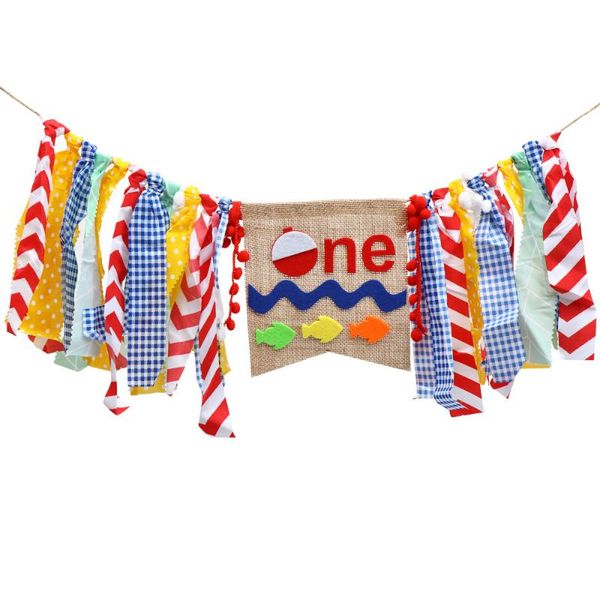 

novelty items 1pc baby 1st birthday hanging banner decor fishing party supplies