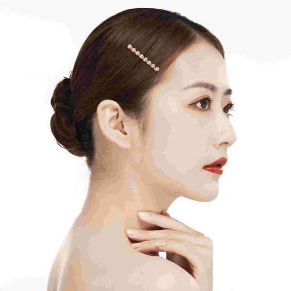 

hair brushes 2pcs alloy combs rhinestone pearl clips all-match headdress, Silver