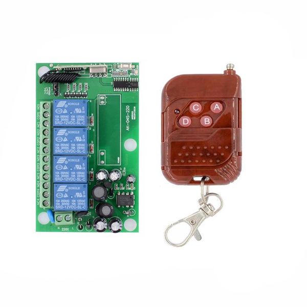 

smart home control ac 220v 4ch rf wireless remote learning code switches 110v switch