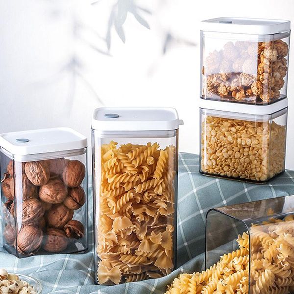 

storage bottles & jars modern sealed grains transparent kitchen box household snack bottle with lid plastic container can