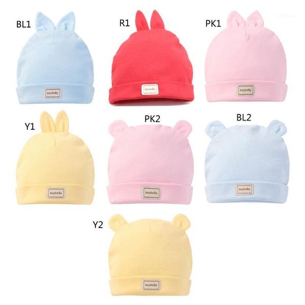 

caps & hats baby soft cotton tire hat born infant solid color warm cap cute cartoon ears beanie for toddler boys girls1, Yellow