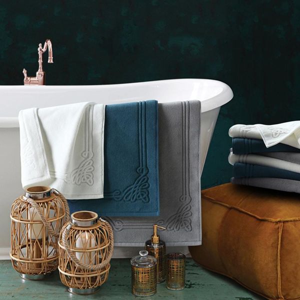 

100% cotton bath mat 5-star el home bathroom floor carpet rugs spa feet towel anti-slip doormat water absorbent tub mats