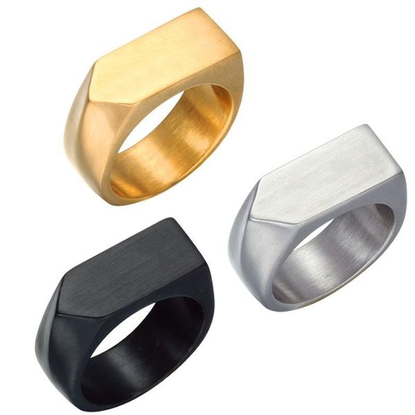 

trendy custom logo ring geometric shape laser marking name gold blank arrow stainless steel rings for mom wedding, Slivery;golden