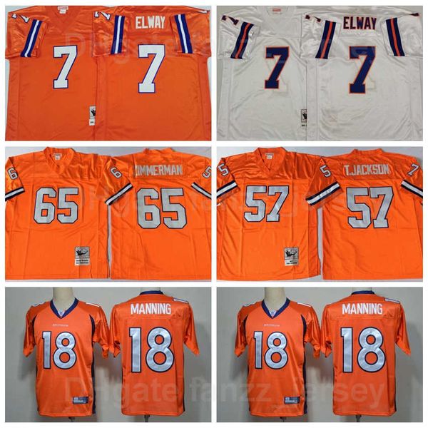 

ncaa retro football vintage 7 john elway jersey 57 tom jackson 65 gary zimmerman 18 peyton manning 84 shannon sharpe orange blue white, Black