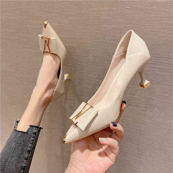 

dress shoes shallow mouth pointed single spring high heel's fashion bright diamond cat heel soft leather comfortable work shoes 5a-9, Black