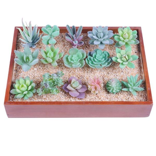 

16pcs fake diy micro landscape mini pick up home artificial succulent plant green unpotted bonsai garden decoration living room decorative f