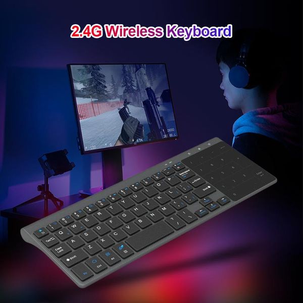 

keys ultrathin pc keyboard wireless mini bluetooth 2.4ghz with touch numeric pad keyboards