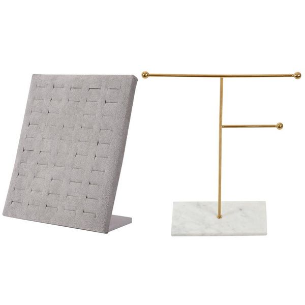 

jewelry pouches, bags metal golden storage rack with marble base large & 50 slots l type flannel wall ring earrings show stand, Pink;blue