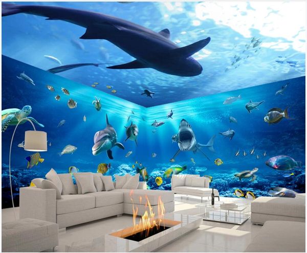 

3d wallpaer custom p mural gorgeous underwater world shark whole house decoration bedroom 3d wall murals wallpaper for walls 3 d in the livi