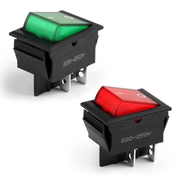 

smart home control artudatech 4pcs r13-69b boat rocker switch 4pin 2 position dpst on-off 10a/16a red green