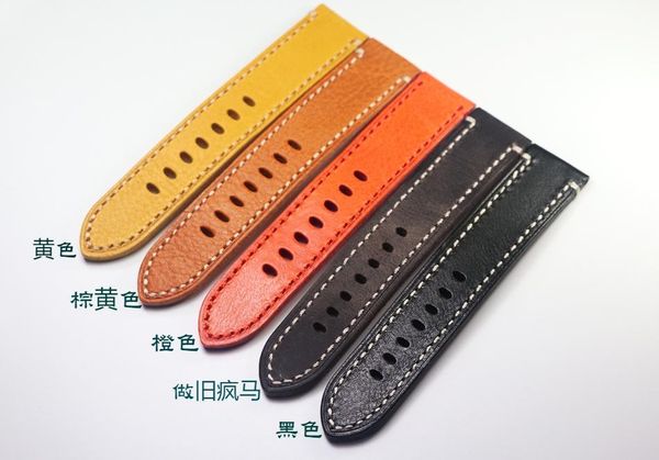 

watch bands handmade band outdoor smart 22mm cowhide genuine leather strap bracelet retro wristband, Black;brown