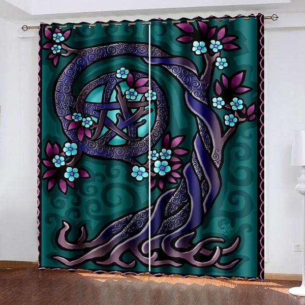 

curtain & drapes abstract illustration flowers on dark green background customized 3d blackout curtains living room bedroom el window
