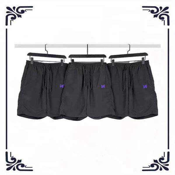 

men's shorts awge needles butterfly embroidered men women fashion summer brand clothing casual breechcloth, White;black