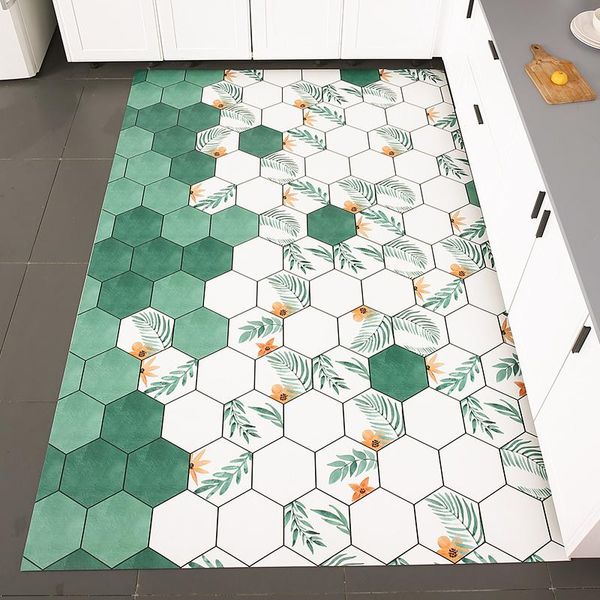 

carpets kitchen floor mat full non-slip leather household carpet waterproof oil-proof cleaning-pvc pad