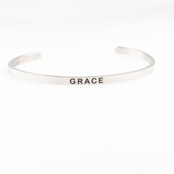 

4mm width mantra bracelets bangles 316l stainless steel positive inspirational quotes for men bangle, Black