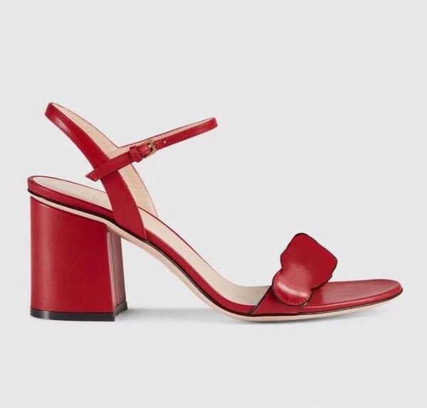 

2021 leather sandal luxury high heels suede midheel 7-11cm women designer highheel summer fashion sandals with box, Black