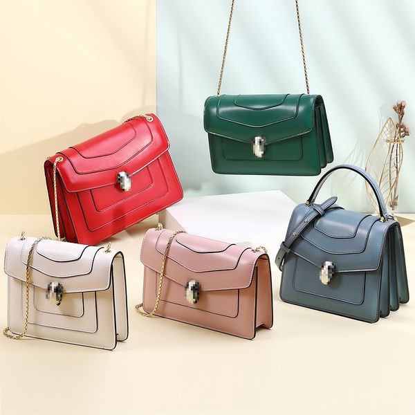 

enamel snakehead 2021 leather single shoulder msenger bag women's chain small square bag