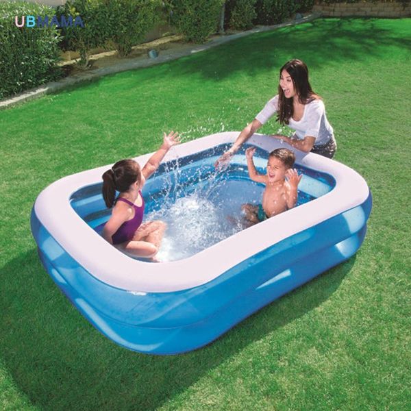 

pool & accessories blue pure color plastic pvc double deck family play inflatable swimming children's ocean