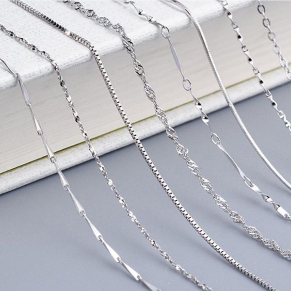 

chains fine jewelry s295 sterling silver necklace female clavicle chain without pendant accessories snake bone 925