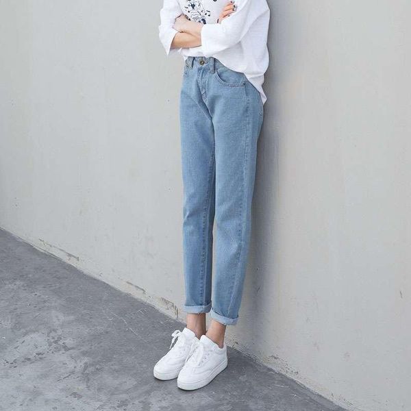 

women's jeans fashion plus size women brief straight pants big yards loose bf wind boyfriend female woman k114, Blue