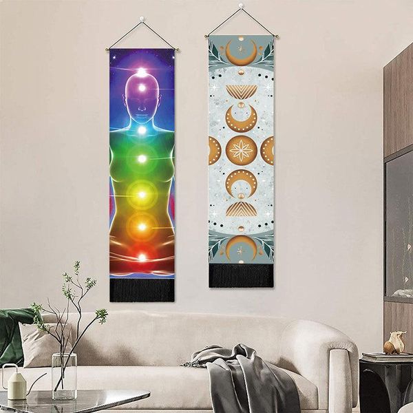 

tapestries hanging painting seven chakras paintings wall art bohemian cotton linen for bedroom living room home decor