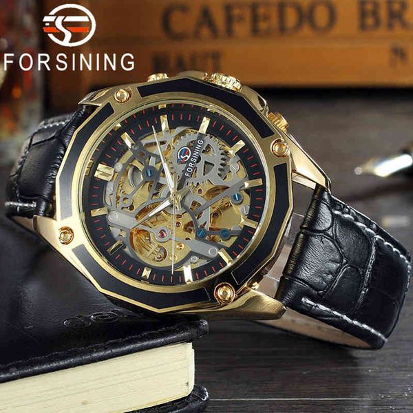 

luxury fire clock skeleton waterproof man 003, Slivery;brown