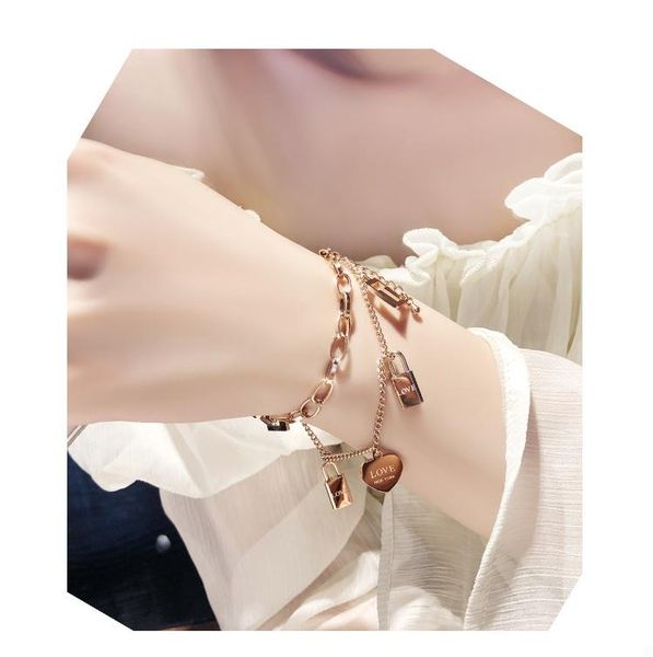 

charm bracelets female tide ins niche design multi-layer winding forest titanium steel non-fading bracelet, Golden;silver