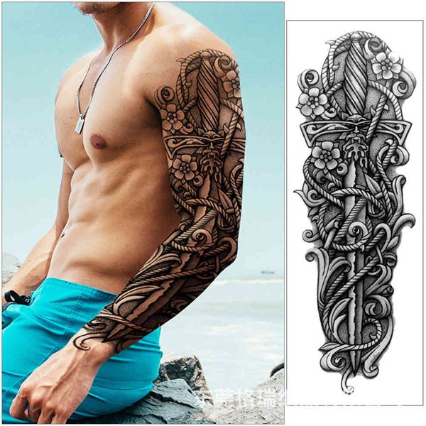 

tattoo paste full arm water transfer sticker temporary big picture flower