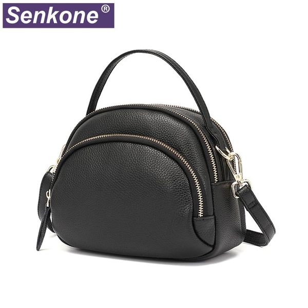 

100% genuine leather women handbag simple design pure shoulder bags ladies messenger bag multi-layer cross body