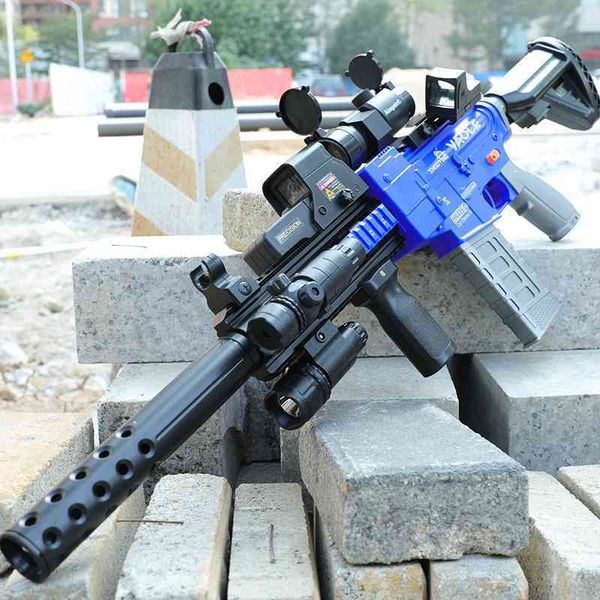 

electric continuous firing soft bullet fully equipped with m416 gun simulation chicken eating equipment full set of children's toy