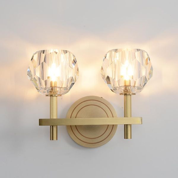 

wall lamp modern creative simple crystal copper lamps living room restaurant bedroom bedside light fixture