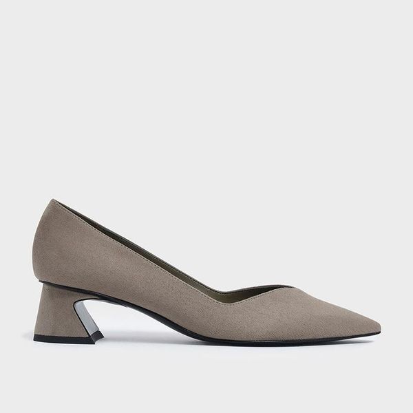 

dress shoes strange heels pumps women nubuck leather high shallow slip on mary jeans spring lady single office woman, Black