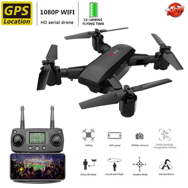 

dual gps follow me wifi real time remote control quadcopter 5g 1080p camera auto return around point flight wifi fpv rc drone