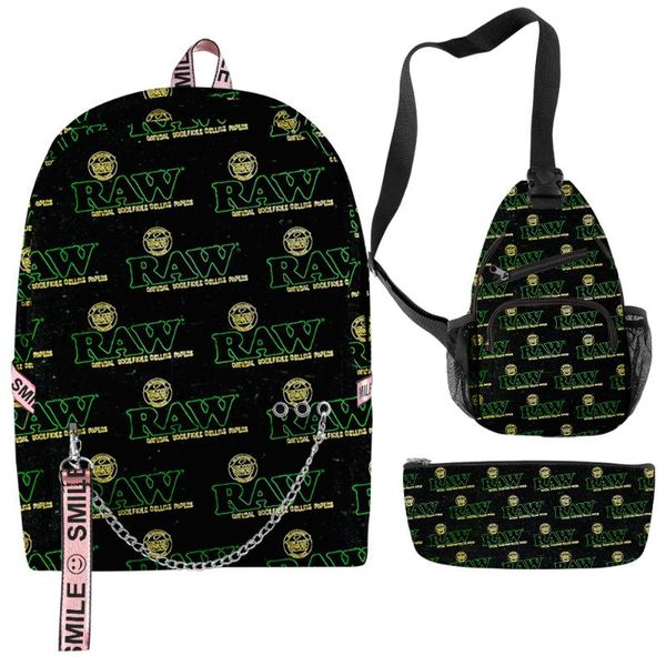 

backpack 3d 3pcs/set women waterproof men oxford streetwear hiip hop lapteenager travel bicycle schoolbag