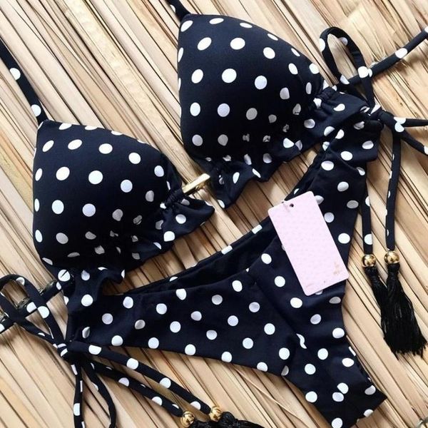 

women's swimwear women bandage bikini set floral print bikinis patchwork striped swimsuit brazilian beachwear bathing suit, White;black