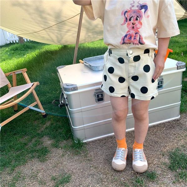 

children's shorts summer kids girls cute dot pants casual elasticity waist cotton for girl baby fashion, Black