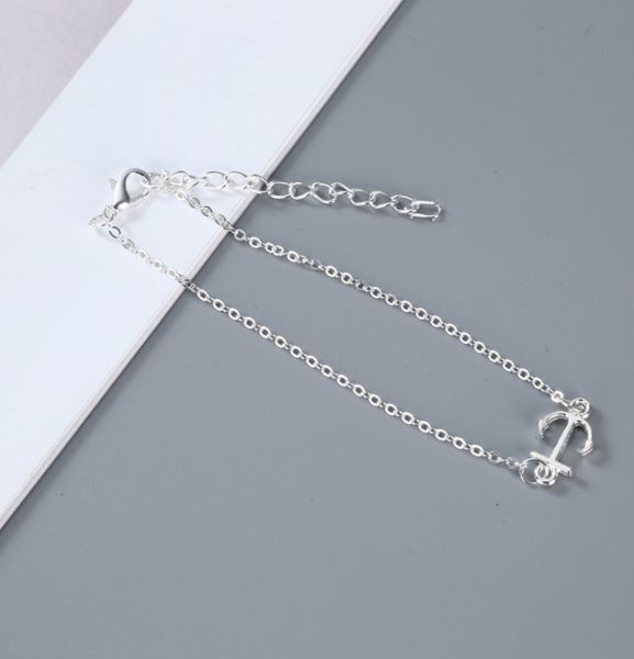 

alloy thatched foot chain fashion simple women's anchor anklets, Red;blue