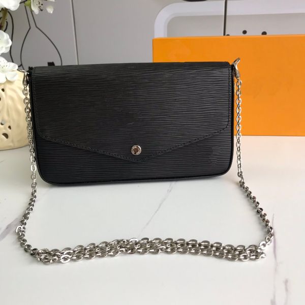 

hihg luxurys designers wallet woman fashion stripecrossbody wallets shoulder bags multi pochette felicie chain purse with box dust275e, Red;black
