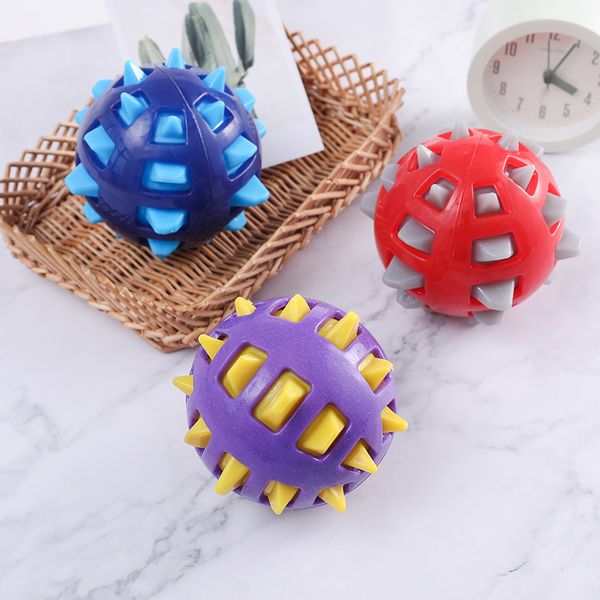

dog toy pet bite ball multi-faceted call interactive elastic sound stabbing