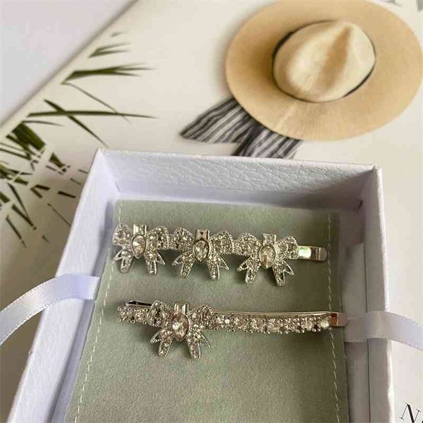 

70% off outlet online miu's bow full of diamond hairpin, Golden;silver