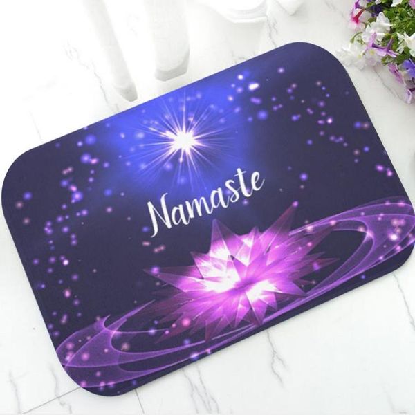 

cushion/decorative pillow trendy namaste welcome door mat purple crystal lotus doormat floor rug carpet living room elegant yoga studio home