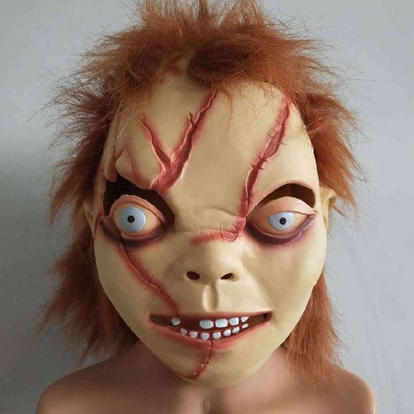 Cosplay assustador rímel halloween terror látex realista boneca chucky horror máscaras