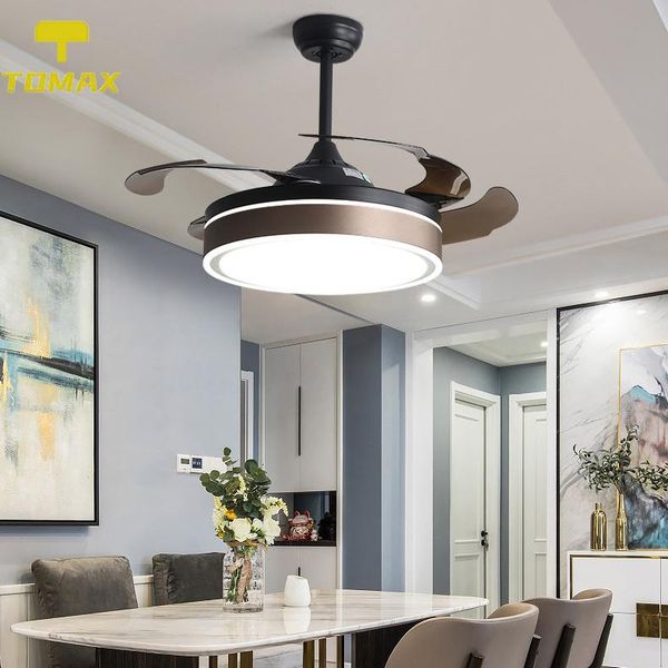 

electric fans fan light invisible modern living room bedroom dining frequency conversion ceiling led lamps